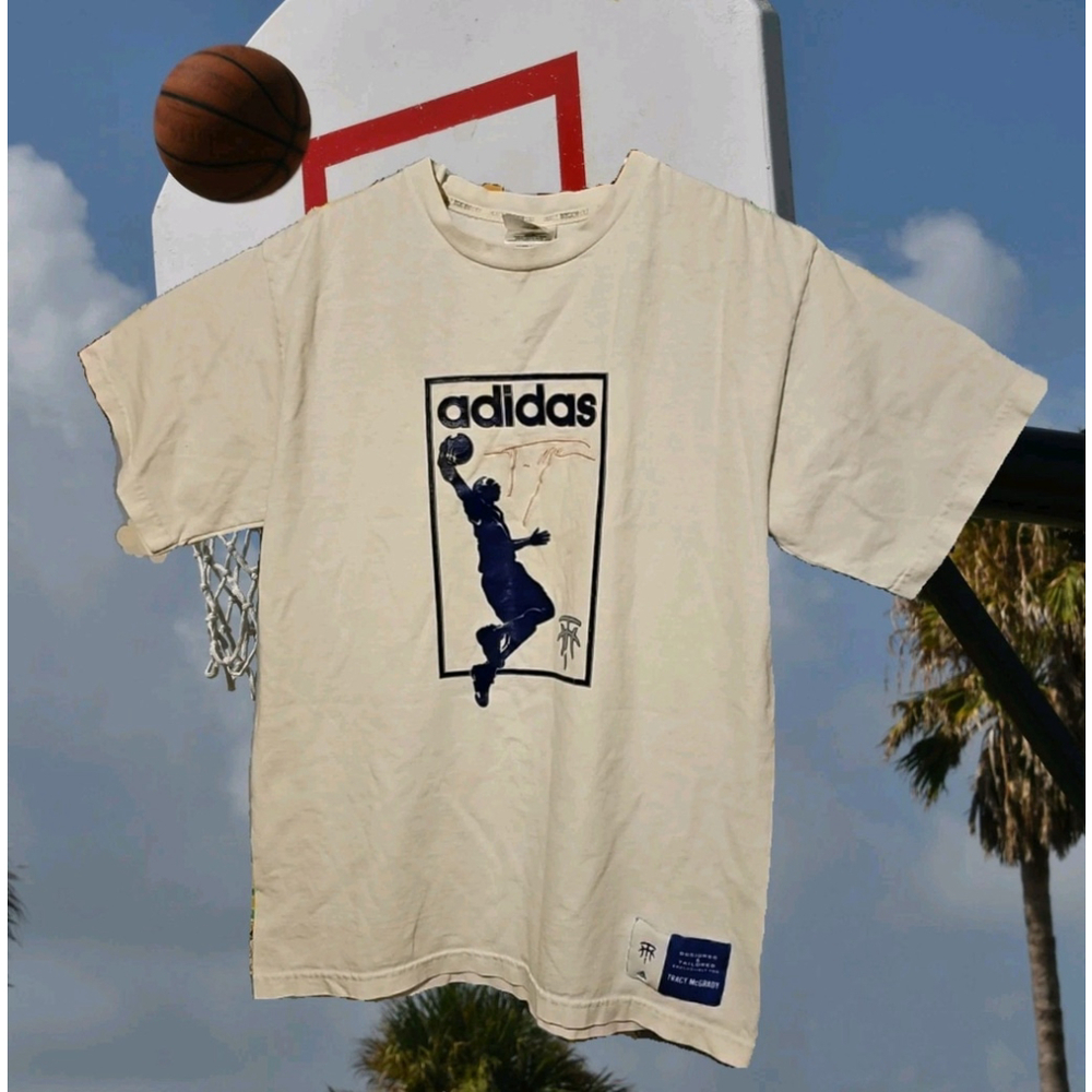 Vintage 2003 Adidas TMAC Tracy McGrady Basketball Shirt Adult Size Medium White